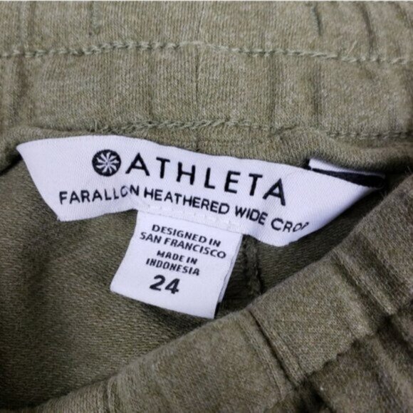 Athleta Farallon Heathered Wide Crop Pants Shadow Olive Heather Plus size 24 - Picture 6 of 12